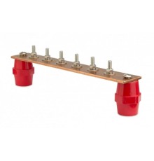Главная заземляющая шина с изоляторами, 10 подкл.380мм x 40мм x 4мм, медь  NE2010  DKC