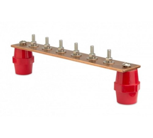 Главная заземляющая шина с изоляторами, 10 подкл.380мм x 40мм x 4мм, медь  NE2010  DKC