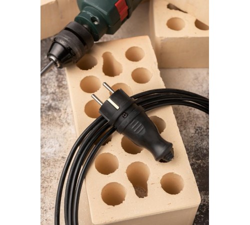 Вилка прямая каучуковая 230В 2P+PE 16A IP44 EKF PRO   RPS-011-16-230-44-r   EKF