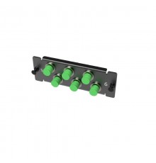 Адаптерная планка с установленными 6 x FC APC адаптерами (угловая полировка, цвет колпачка - зеленый), 1U  RNAP6FCA1U  DKC