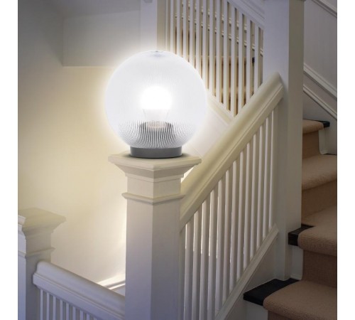 Светильник садово-парковый НТУ 02-100-302 без опоры, шар прозрачный призма D=300 mm  Б0048054  ЭРА