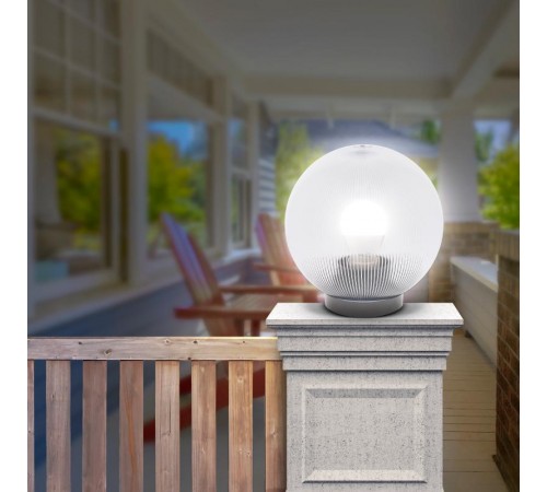 Светильник садово-парковый НТУ 02-100-302 без опоры, шар прозрачный призма D=300 mm  Б0048054  ЭРА