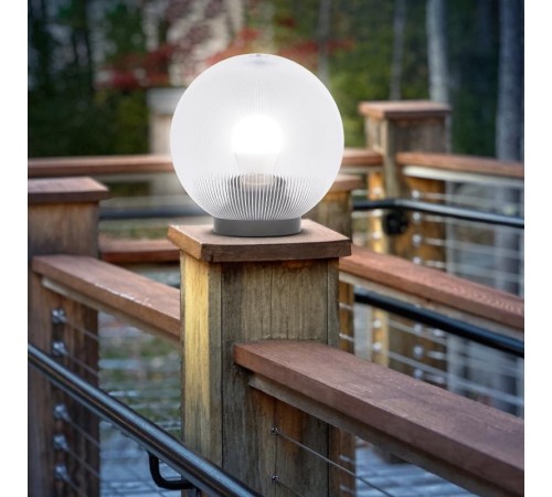 Светильник садово-парковый НТУ 02-100-302 без опоры, шар прозрачный призма D=300 mm  Б0048054  ЭРА