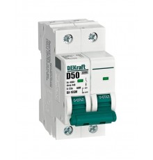 Выключатель автоматический без теплозащиты двухполюсный ВА-103М2P 50А характеристика D 6кА  12552DEK  Dekraft
