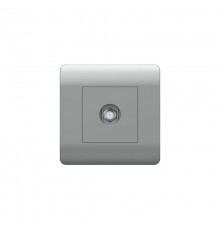 Розетка антенная одиночная SAT коннектор, серебряный(NEW3-E)  431413  CHINT