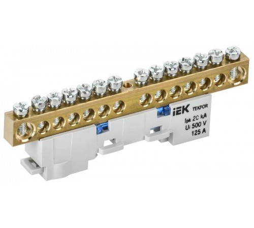 TEKFOR Шина N "ноль" неизолированная на универсальном держателе 8х12-14-С  TF-NN20-14-DL-K07  IEK