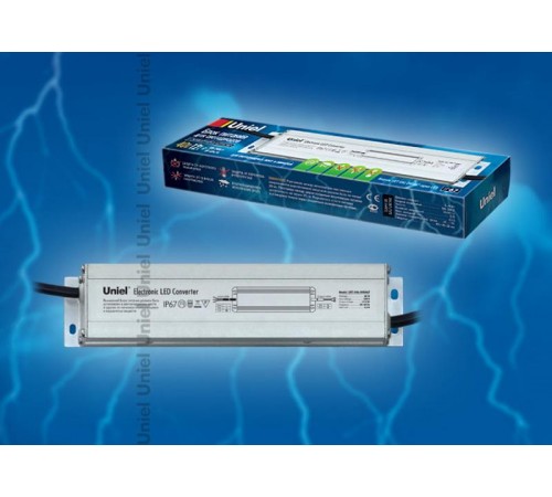 Блок питания для светодиодов с защитой от короткого замыкания и перегрузок UET-VAL-040A67 алюм. корпус, 40Вт, 12В, IP67  06010  Uniel