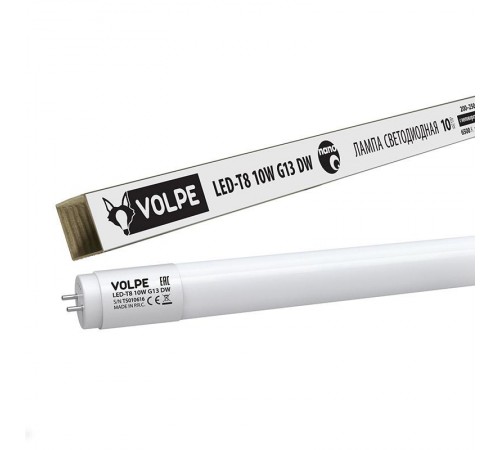 Лампа светодиодная LED-T8-10W/DW/G13/FR/FIX/N LED, мат. рассеив.. 6500К. G13 неповор..  UL-00001455  Volpe