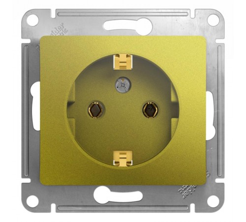 Glossa Фисташковый Розетка с заземлением  GSL001043  SE