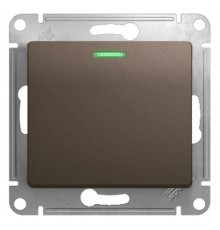 Glossa Шоколад Выключатель 1-клавишный с подсветкой сх.1а, 10AX  GSL000813  SE