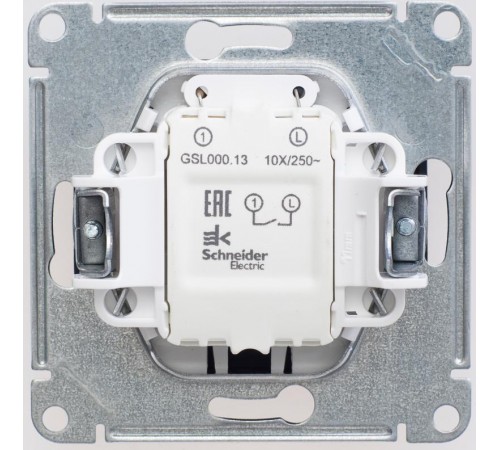 Glossa Шоколад Выключатель 1-клавишный с подсветкой сх.1а, 10AX  GSL000813  SE