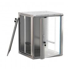 TWB-0445-GP-RAL7035 Шкаф настенный 19-дюймовый (19"), 4U, 278x600х450мм, стеклянная дверь с перфорацией по бокам, (разобранный)  451984  Hyperline