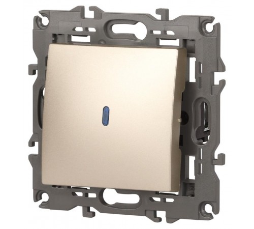 14-1102-04 Выключатель с подсветкой, 10АХ-250В, IP20, Эра Elegance, шампань  Б0034218  ЭРА