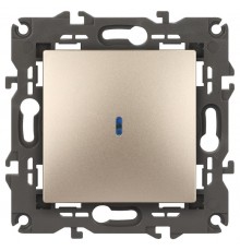 14-1102-04 Выключатель с подсветкой, 10АХ-250В, IP20, Эра Elegance, шампань  Б0034218  ЭРА