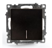 Выключатель 1-клавишный c индикатором (механизм), 250В, 10А, серия Катрин, GLS10-7101-05, черный  39605  STEKKER