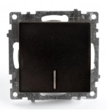 Выключатель 1-клавишный c индикатором (механизм), 250В, 10А, серия Катрин, GLS10-7101-05, черный  39605  STEKKER