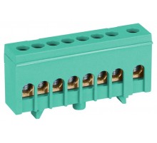 Шина  NO-224-102 PE земля в изолированном корпусе на DIN-рейку ШНИ-6х9-8-Д зеленый  Б0062877  ЭРА