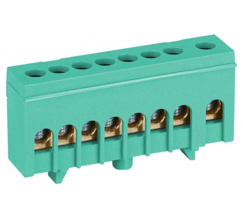 Шина  NO-224-102 PE земля в изолированном корпусе на DIN-рейку ШНИ-6х9-8-Д зеленый  Б0062877  ЭРА