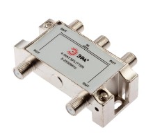 Делитель ТВ   D-F-SAT-04 4 ответвления под F разъём 5-2500 МГц  Б0048328  ЭРА