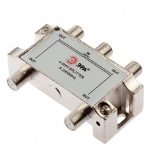 Делитель ТВ   D-F-SAT-04 4 ответвления под F разъём 5-2500 МГц  Б0048328  ЭРА