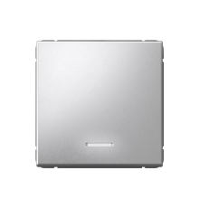 ArtGallery Алюминий Выключатель 1-клавишный кнопочный с подсветкой, 10А, механизм  GAL000316  SE