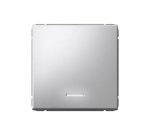 ArtGallery Алюминий Выключатель 1-клавишный кнопочный с подсветкой, 10А, механизм  GAL000316  SE