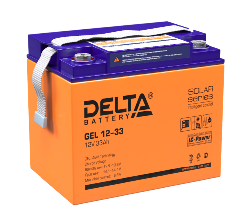 Аккумуляторная батарея Solar серии GEL 12-33 12В/33Ач  GEL 12-33  DELTA