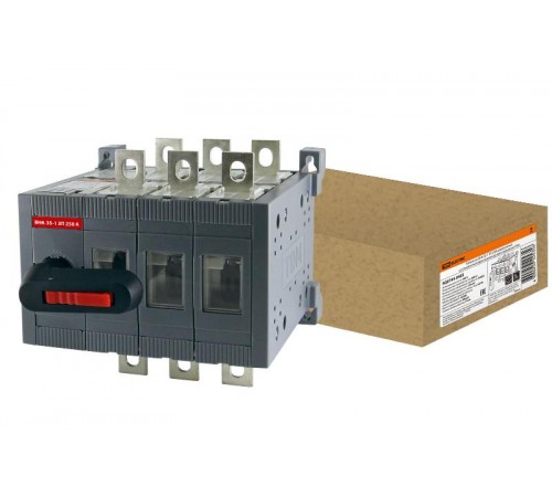 Рубильник ВНК-35-1 3П 250А реверсивный с установленной фронтальной ручкой управления  SQ0744-0403  TDM