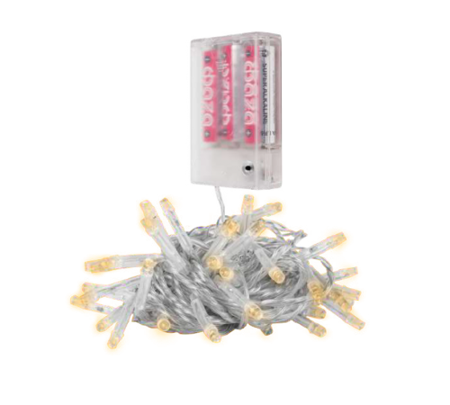 Гирлянда декоративная питание от ЭП  DC-G01-80Y, 80 желт. LED, 7.8 м., 8 реж., 3xAA, IP20  .5047730  ФАZА