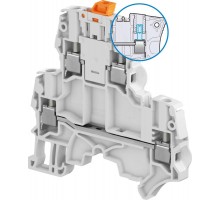 Клемма винтовая ZS4-D2-S-T2 - 4 мм, 2 уровня, 4 зажима, ножевой разъединитель и розетки на верхнем уровне, 2 тест.  1SNK505316R0000  TE