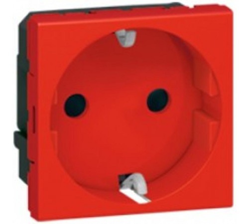 Розетка Mosaic 2M 2P+Т нем.ст.(красная)  077611  Legrand