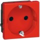 Розетка Mosaic 2M 2P+Т нем.ст.(красная)  077611  Legrand
