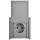 FORTE&PIANO Розетка с заземлением, со шторками, с крышкой в/к 16А IP44 FP521 сталь  FP-R16-16-44-K46  IEK