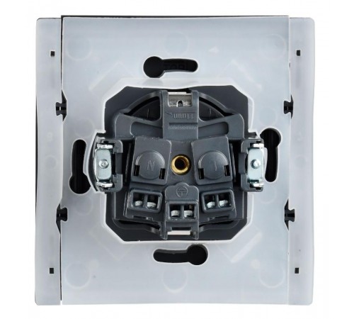 FORTE&PIANO Розетка с заземлением, со шторками, с крышкой в/к 16А IP44 FP521 сталь  FP-R16-16-44-K46  IEK