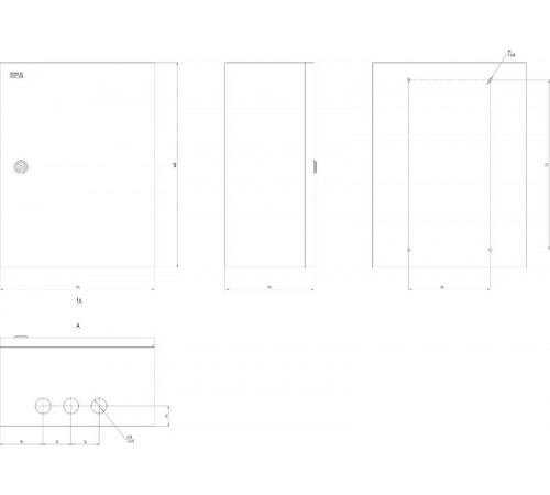  Щит с монтажной панелью металлический ЩМП-04 IP31 (400х300х165) SIMPLE  Б0041655  ЭРА