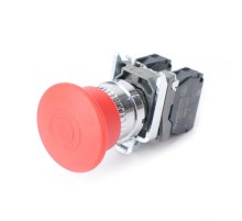 Кнопка аварийного останова SB4 в сборе 22мм 40мм тяни-толкай металл 1НО+1НЗ  SB4BT845  SE