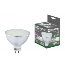 Лампа светодиодная LED 7Вт GU5.3 220В 4000К MR16 SMD (с матовым стеклом) отражатель (рефлектор)  SQ0340-0063  TDM