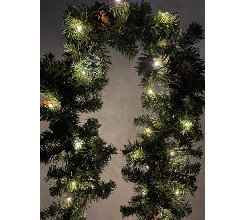 Гирлянда светодиодная  Нить 5 м теплый свет, на эл.пит.АА,  ENIN -5NW   (100/2500)  Б0047960  ЭРА