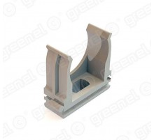 Держатель-клипса с защелкой D16мм ПРОМУПАКОВКА (200/1000) серый RAL 7035 GE-PR50140  GREENEL