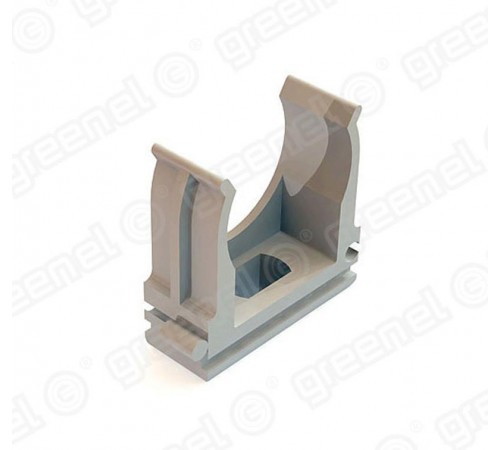 Держатель-клипса с защелкой D16мм ПРОМУПАКОВКА (200/1000) серый RAL 7035 GE-PR50140  GREENEL