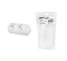 Колодка розеточная 2 гнезда 2П б/з 10А 250В белая серии "Народная"  SQ1806-0413  TDM