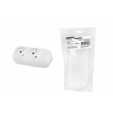 Колодка розеточная 2 гнезда 2П б/з 10А 250В белая серии "Народная"  SQ1806-0413  TDM