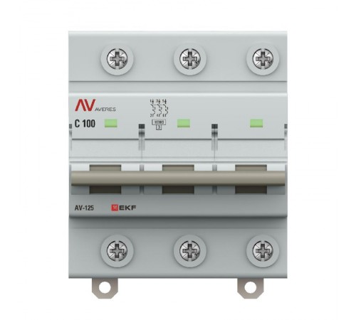 Выключатель автоматический AV-125 3P 100A (C) 10kA  AVERES mcb125-3-100C-av EKF