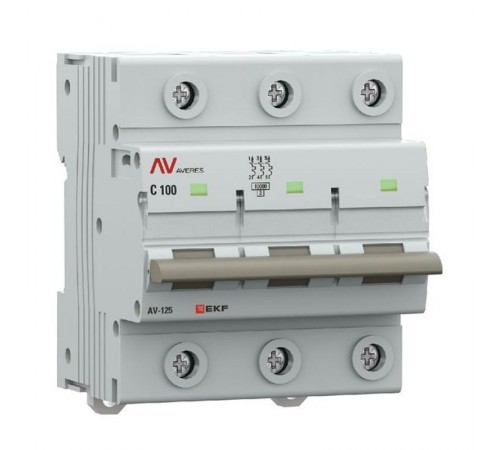 Выключатель автоматический AV-125 3P 100A (C) 10kA  AVERES mcb125-3-100C-av EKF