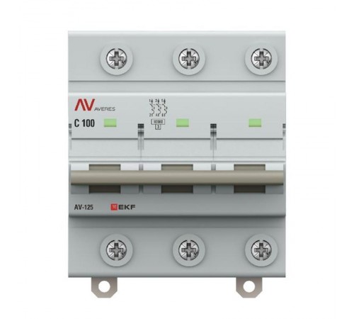 Выключатель автоматический AV-125 3P 100A (C) 10kA  AVERES mcb125-3-100C-av EKF