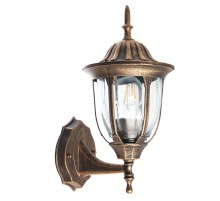 Светильник садово-парковый PL6301 шестигранный на стену вверх 60W E27 230V, черное золото  11897  Feron