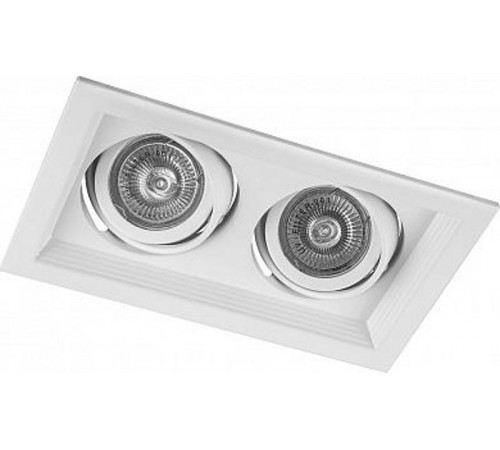 Светильник встраиваемый карданный под лампу MR16 DLT202 2x50W MR16 G5.3 белый  29771  FERON