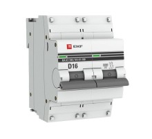 Выключатель автоматический двухполюсный ВА 47-100 16А D 10кА PROxima  mcb47100-2-16D-pro  EKF