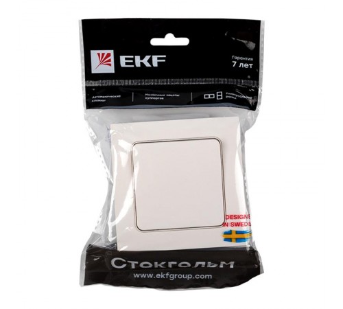 Стокгольм Выключатель 1-кл. 10А белый PROxima  EXV10-021-10  EKF