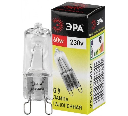 Лампа галогенная прозрачная 60Вт 220В G9 JCD  C0027370  ЭРА
